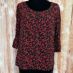MICHAEL Michael Kors Heart‎ Print Bell Sleeve Top
